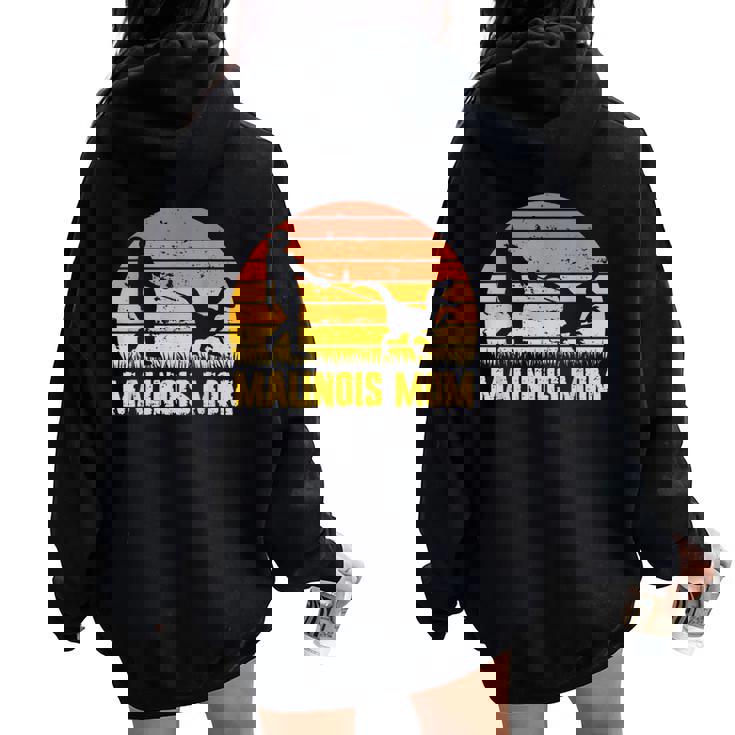 Belgian Malinois Mom Maligator Mama Women Oversized Hoodie Back Print