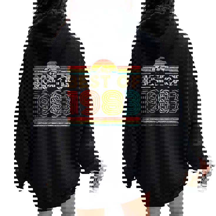 Best Of 1983Intage 1983 Classic Year Birthday Felpa con cappuccio oversize da donna con stampa posteriore