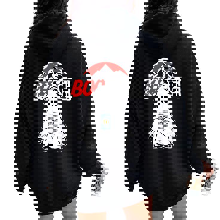 Boosch-Beer Halloween Ghost Drinking Beer Men Women Oversized Hoodie Back Print
