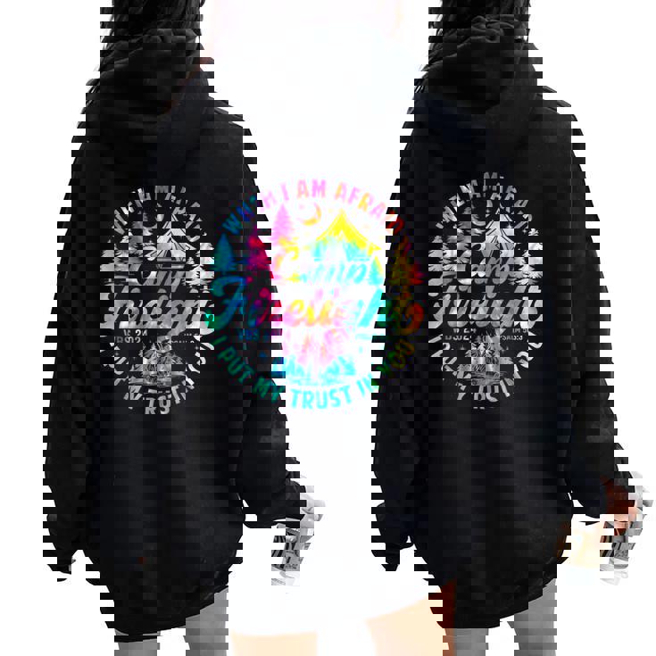 Camp Firelight Vacation Bible School Vbs 2024 Christian Camp Women Oversized Hoodie Back Print