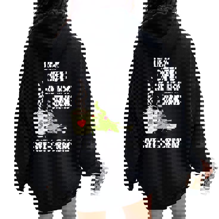 Coffee Zombie Undead Caffeine Addict Halloween Women Oversized Hoodie Back Print