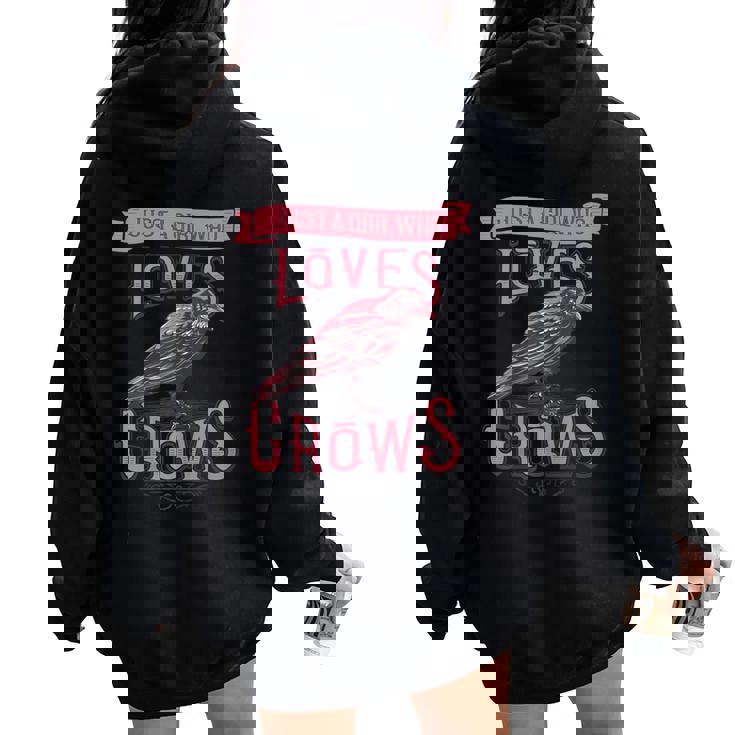 Corbeaux Corneilles intage Sweat à capuche oversize pour femme avec imprimé dans le dos
