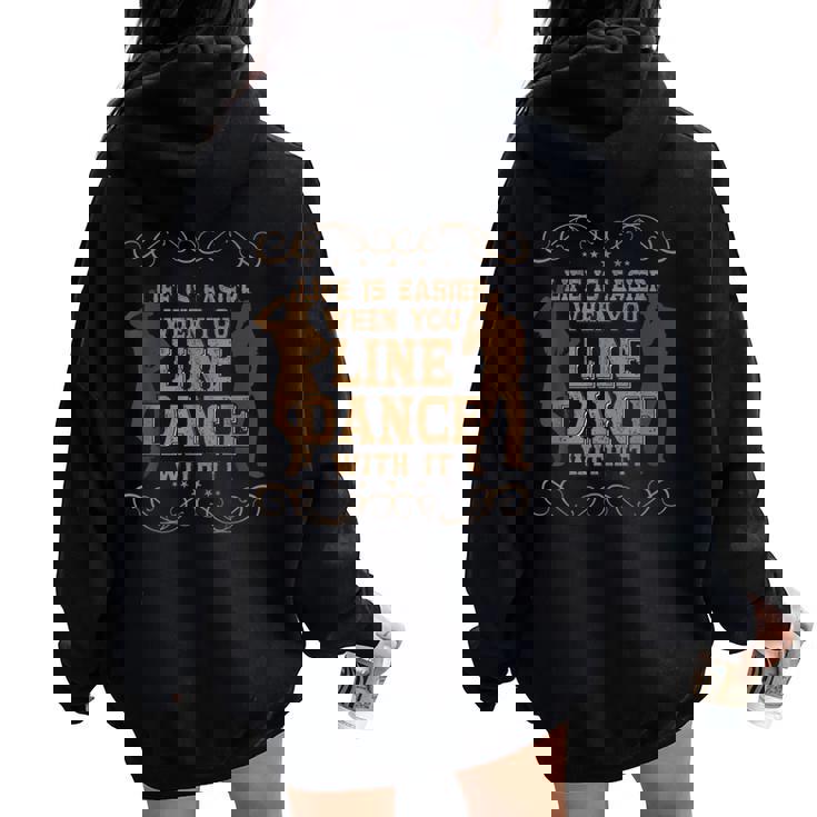 Country Line Dance Apperal Donna Cowgirl Linedance Felpa con cappuccio oversize da donna con stampa posteriore