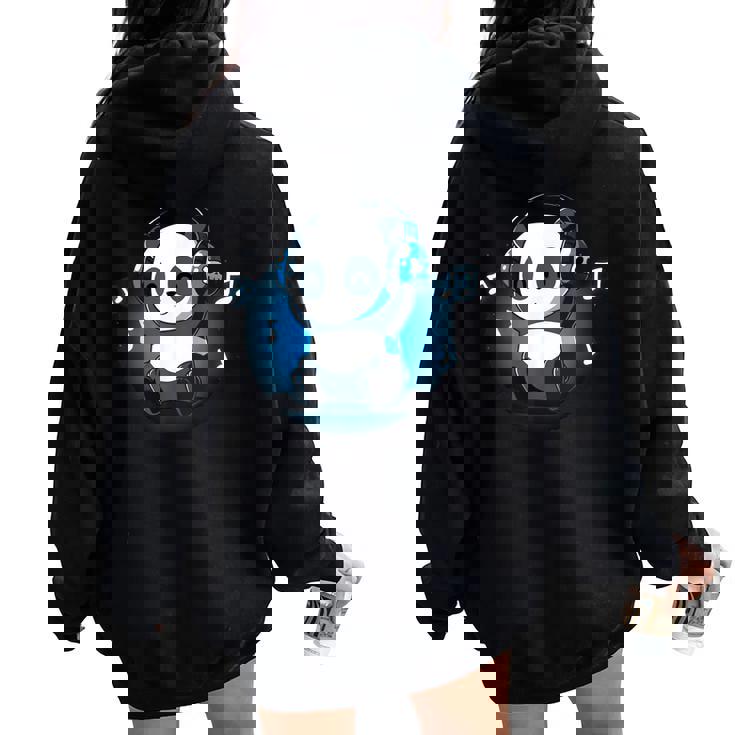 Cuffie Dj Panda Felpa con cappuccio oversize da donna con stampa posteriore