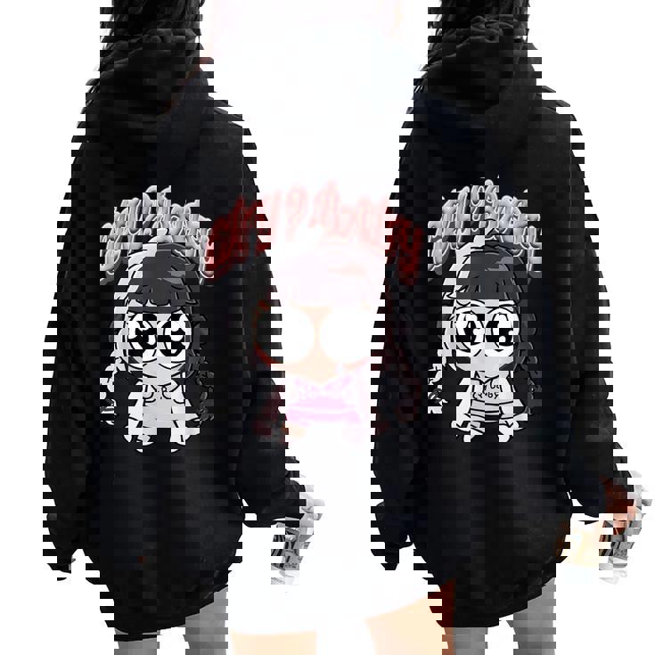 Graphic Cute Baby Cry Baby  Girl Women Oversized Hoodie Back Print