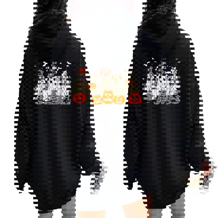 Cute Halloween Ghost Dogs Dog Lovers Women Women Oversized Hoodie Back Print