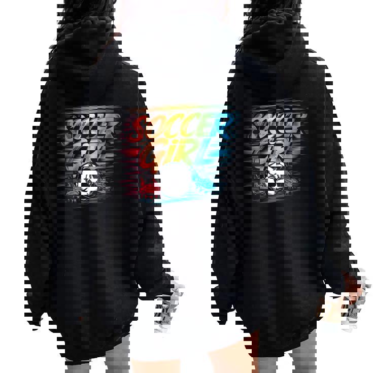 Alla Moda Per Donne E Ragazze Giocatori Di Calcio Amanti Dello Sport Maglia A Manica Felpa con cappuccio oversize da donna con stampa posteriore
