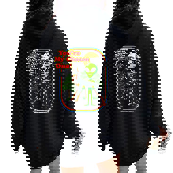 Divertente Dobermann Alien You're Chosen One Ufo Uomini Donne Felpa con cappuccio oversize da donna con stampa posteriore
