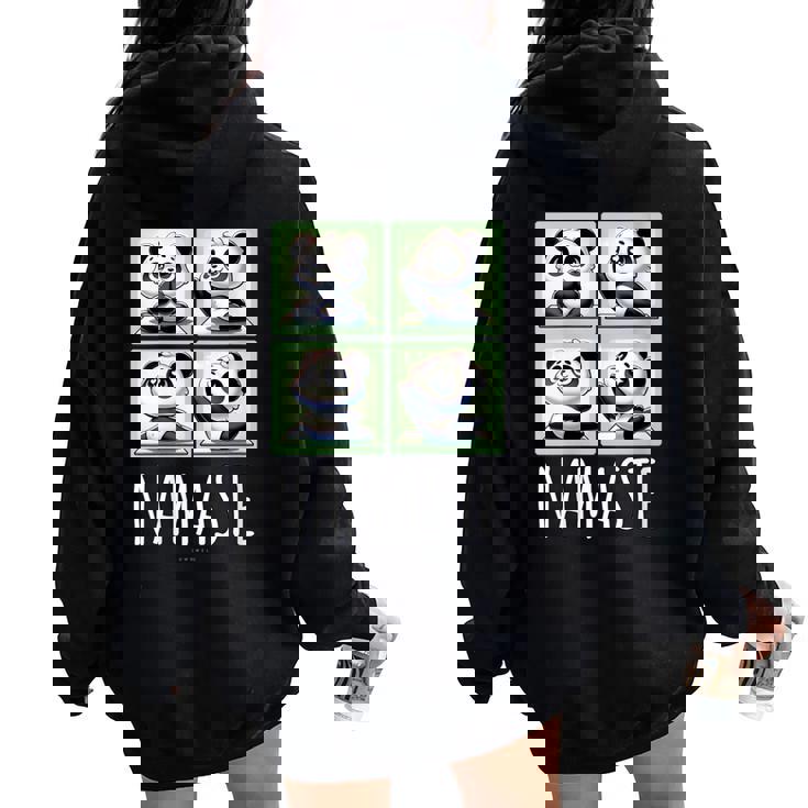 Donna Yoga Panda Namaste Regalo Yoga Divertente Con Collo A Felpa con cappuccio oversize da donna con stampa posteriore