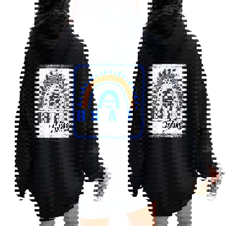 El Salvador Hispanic Heritage Month Salvadoran Flag Rainbow Women Oversized Hoodie Back Print