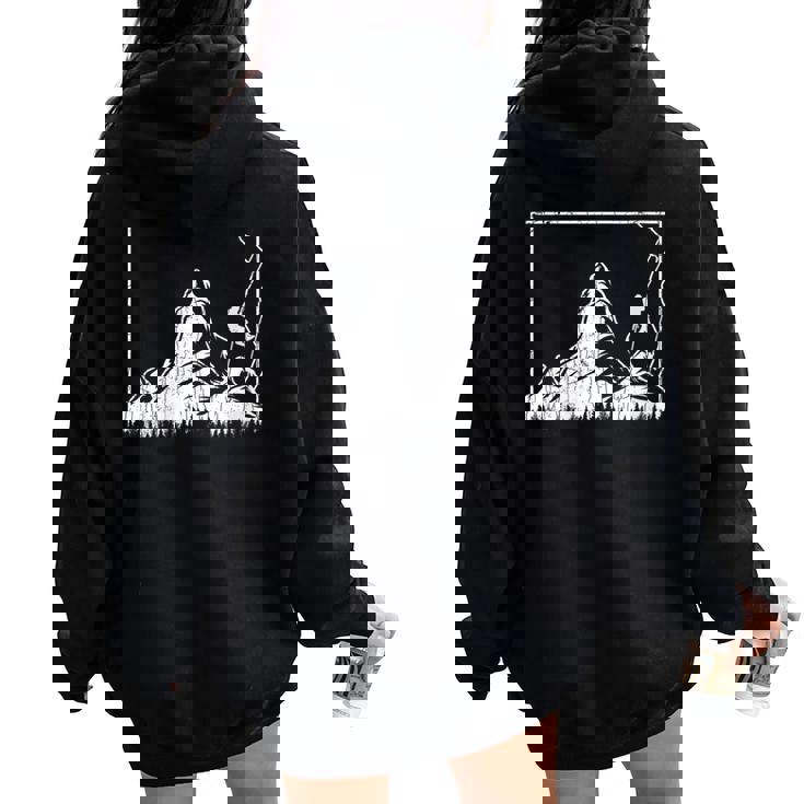 Escalada De Montaña Rock Climber Senderista Gráfico Cuello Women Oversized Hoodie Back Print