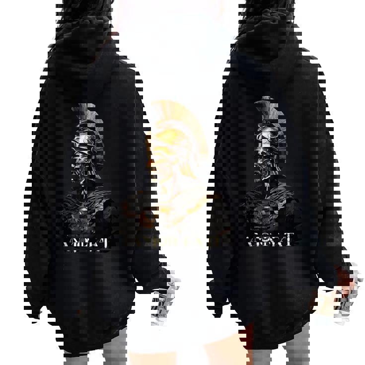 Estoico Greco Romano Soldado Épico Amor Fati Antiguo Estoicismo Griego Sin Mangas Women Oversized Hoodie Back Print