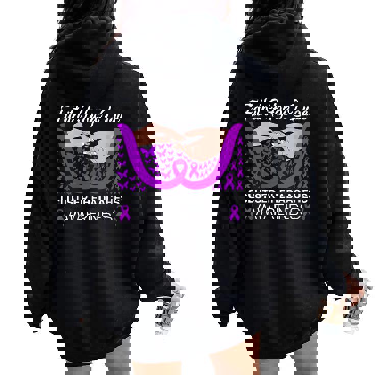 Faith Hope Love Purple Butterfly Cluster Headaches Awareness Women Oversized Hoodie Back Print Faith Hope Love Purple Butterfly Cluster Headaches Awareness Women Oversized Hoodie Back Print