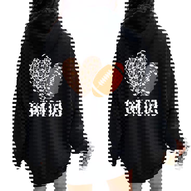 Football Game Day Leopard Cheetah Game Day Football Women Oversized Hoodie Back Print Football Game Day Leopard Cheetah Game Day Football Women Oversized Hoodie Back Print