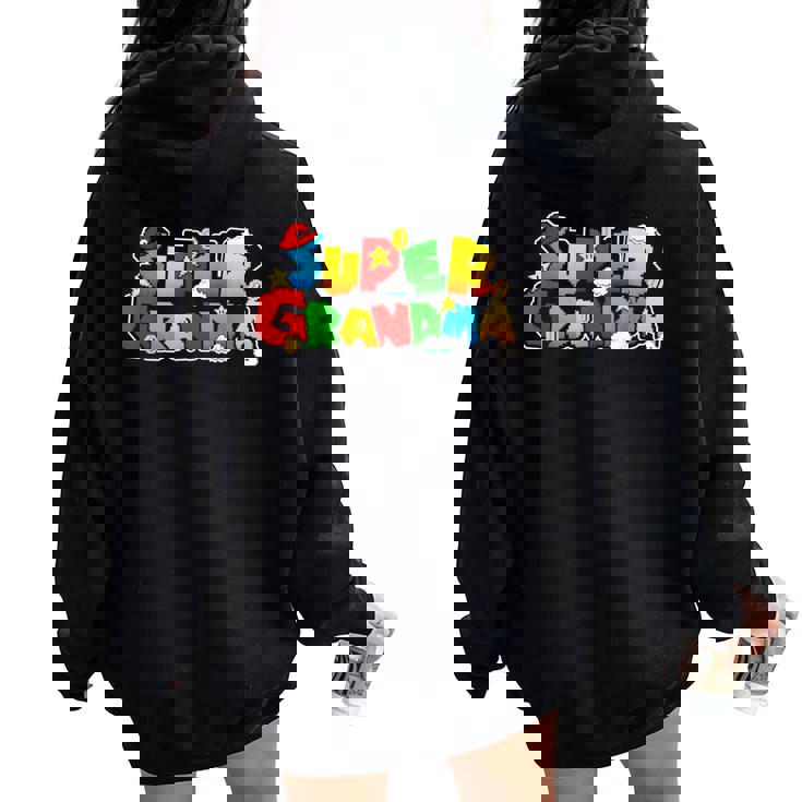 Gamer Super Grandma Family Matching Game Super Grandma Women Oversized Hoodie Back Print