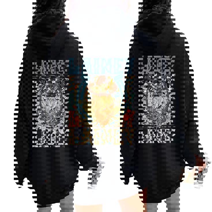 Girl Lainey First Name Personalized Western Cowgirl Women Oversized Hoodie Back Print