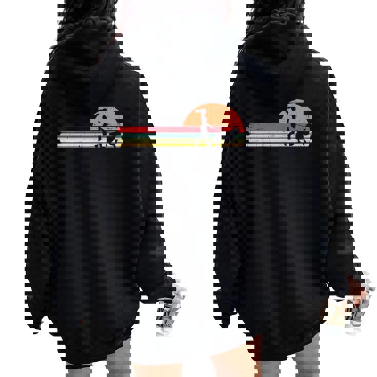 Girl Walking Golden Retriever Retro Dog Owner Walker Felpa con cappuccio oversize da donna con stampa posteriore