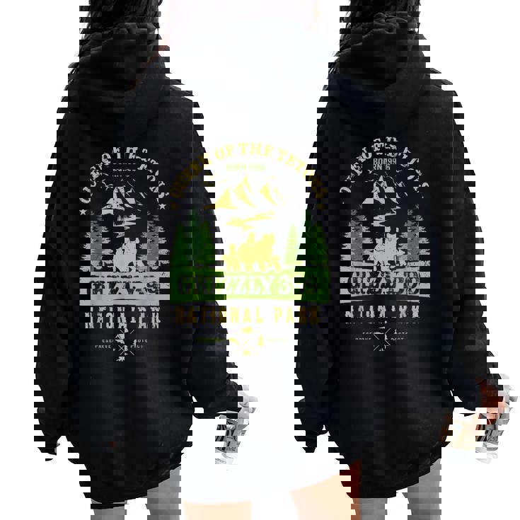 Grizzly 399 Queen Of The Tetons National Park Bear Lovers Women Oversized Hoodie Back Print