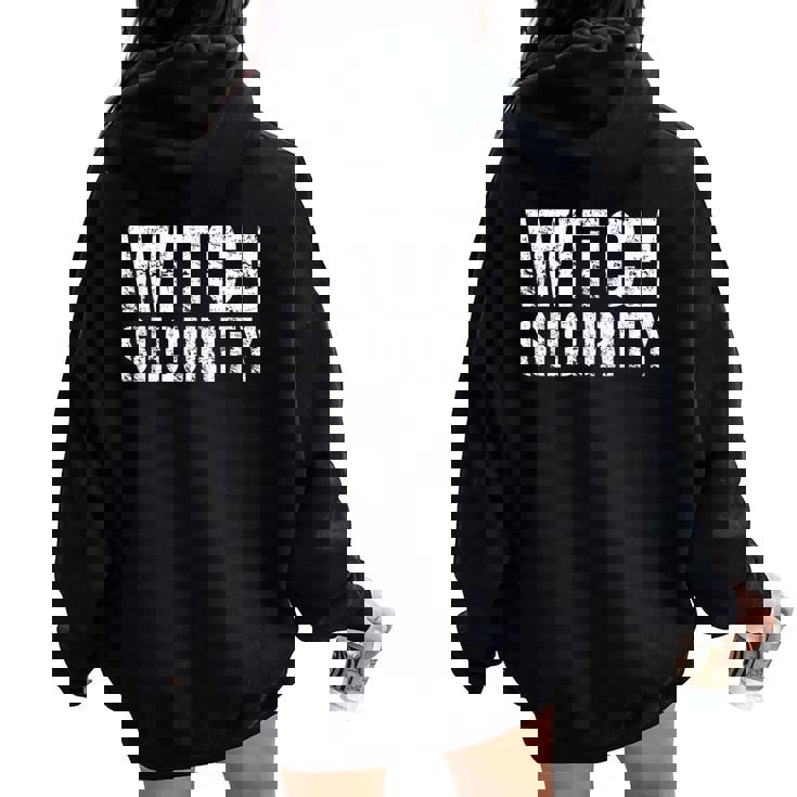 Halloween Dad Mom Daughter Adult Costume Witch Security Women Oversized Hoodie Back Print