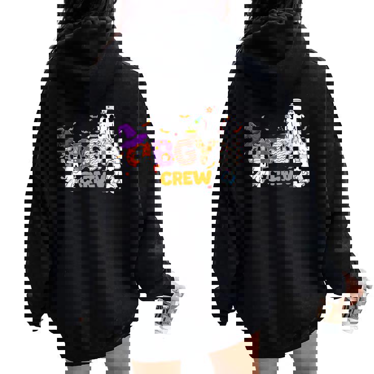 Halloween Obgyn Crew Cute Boo Ghost Nurse Nursing Scrub Women Oversized Hoodie Back Print