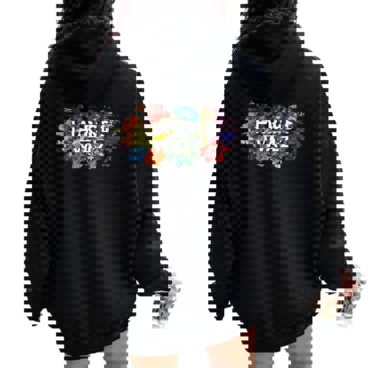 Harris Walz 2024 Floral Feminine Harris Waltz 2024 Women Oversized Hoodie Back Print