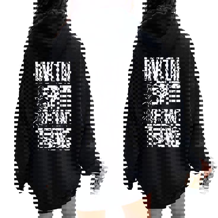 Hawk Tuah Sputa Su Quel Memeirale Di Thang Hawk Tuah Girl Felpa con cappuccio oversize da donna con stampa posteriore