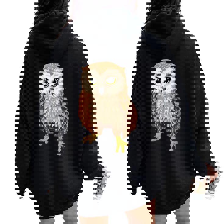 Hibou Enfants Dessin S Sweat a capuche oversize pour femme avec imprime dans le dos Cadeauxyz