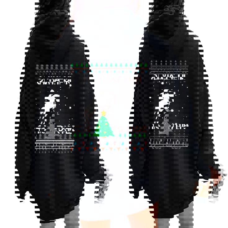 Horse Rider Equestrian Cowboy Ugly Christmas Sweater Jumper Women Oversized Hoodie Back Print Horse Rider Equestrian Cowboy Ugly Christmas Sweater Jumper Women Oversized Hoodie Back Print