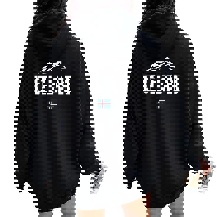Islanda Bandiera Uomini Donne Bambini Islanda Felpa con cappuccio oversize da donna con stampa posteriore