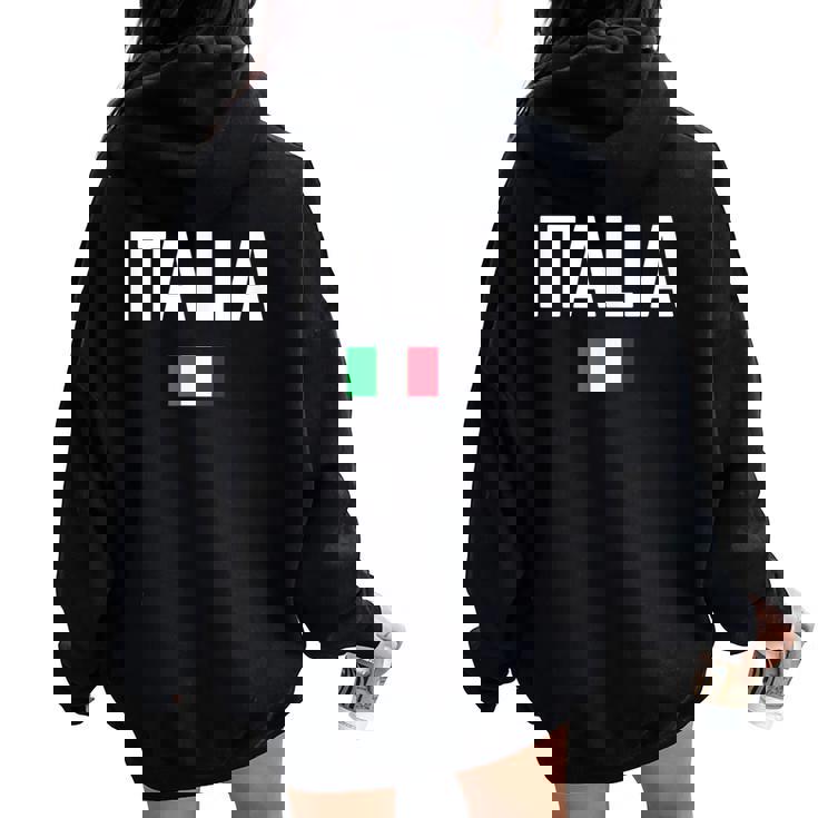 Italia Bandera Hombres Es Niños Italia Women Oversized Hoodie Back Print