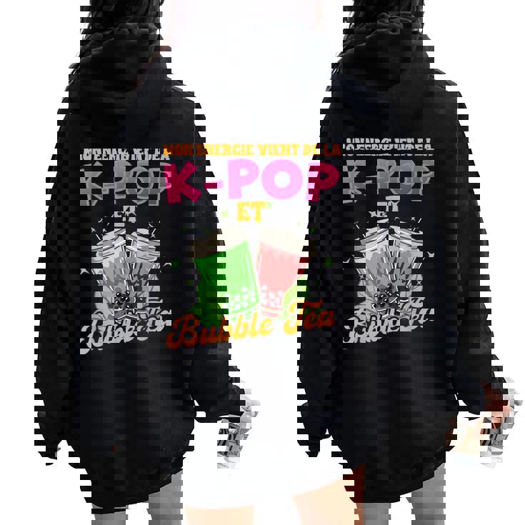 K-Pop Et Bubble Tea Japon Culture Pays Homme Cadeau Women Oversized Hoodie Back Print