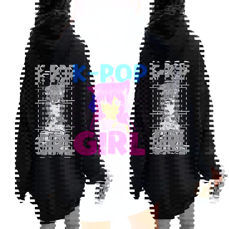 K-Pop Girl K-Drama Kpop Felpa con cappuccio oversize da donna con stampa posteriore
