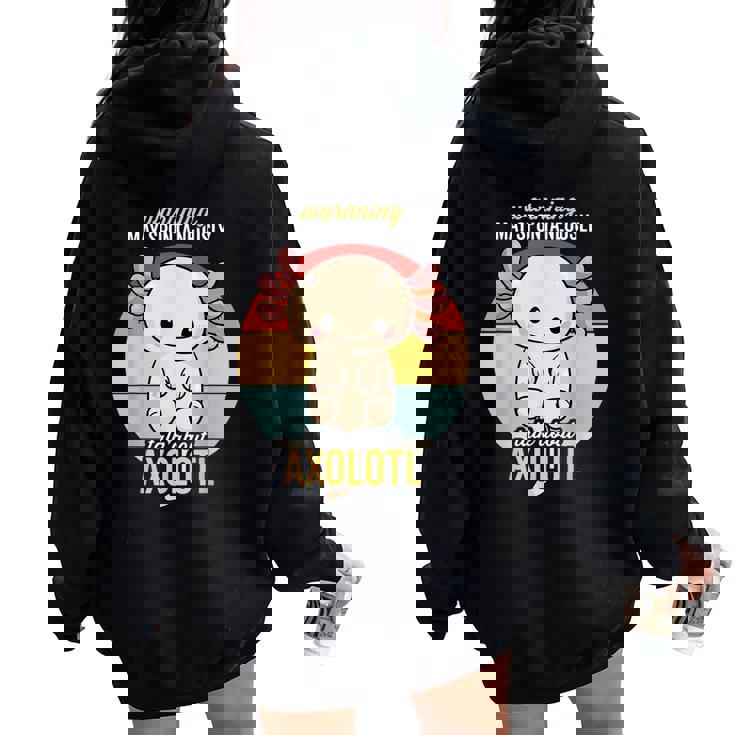 Kawaii Axolotl Per Bambini Uomini Donneintage Retro Anni '90 Felpa con cappuccio oversize da donna con stampa posteriore