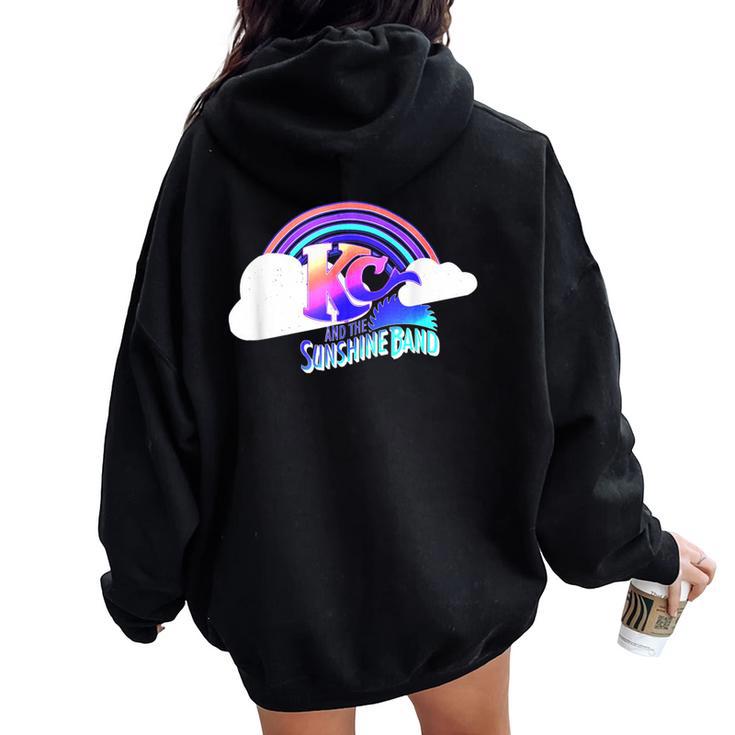 Kc The Sunshine Band Rainbow Cloud Logo Women Oversized Hoodie Back Print Monsterry