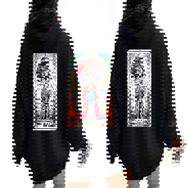 La Mamá Tarot Card Mexican Mom Spanish Women Oversized Hoodie Back Print