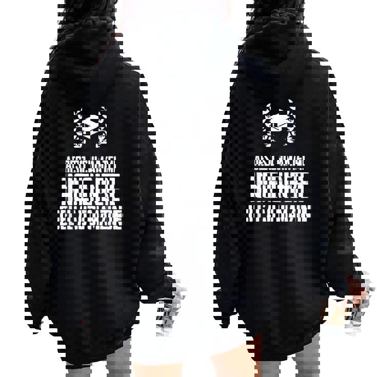 Laurea Ingegneria Automazione Divertente Frase Felpa con cappuccio oversize da donna con stampa posteriore