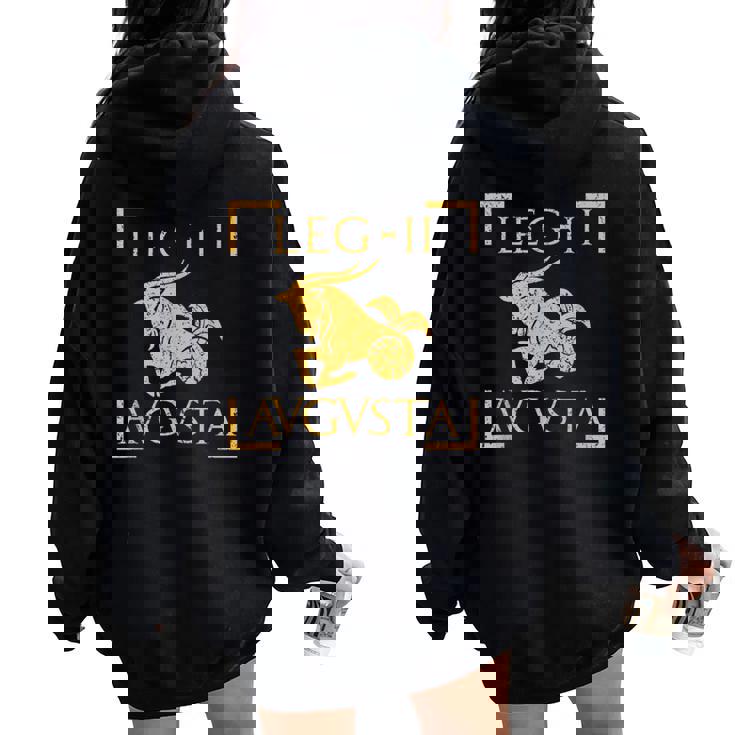Legio Ii Augusta Legione Militare Dell'antica Roma Felpa con cappuccio oversize da donna con stampa posteriore