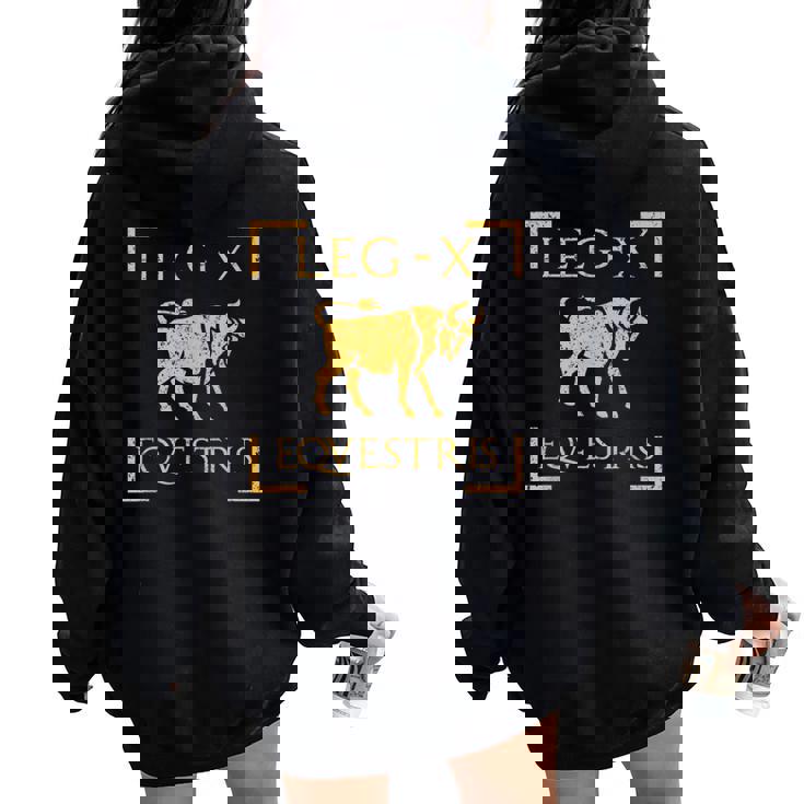 Legio X Equestris Julius Caesar Legione Militare Antica Roma Felpa con cappuccio oversize da donna con stampa posteriore