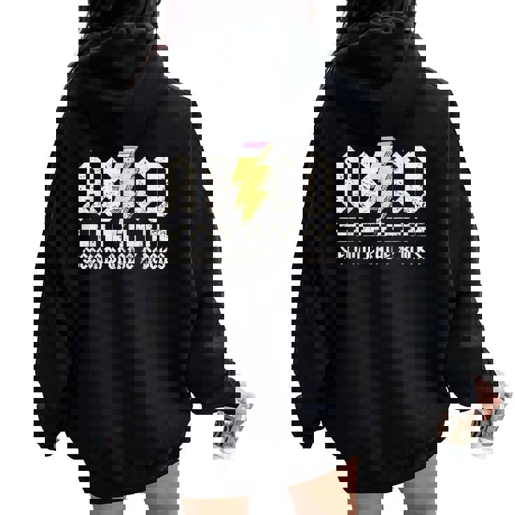Lightning Abcd Teacher Kid Second Grade Rocks Back To School Women Oversized Hoodie Back Print