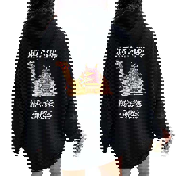 Lindo Regalo Camel Gráfico Just A Girl Who Loves Camels Women Oversized Hoodie Back Print