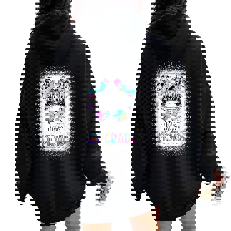 Little Miss 1St Grade First Day Of School First Grade Girls Women Oversized Hoodie Back Print