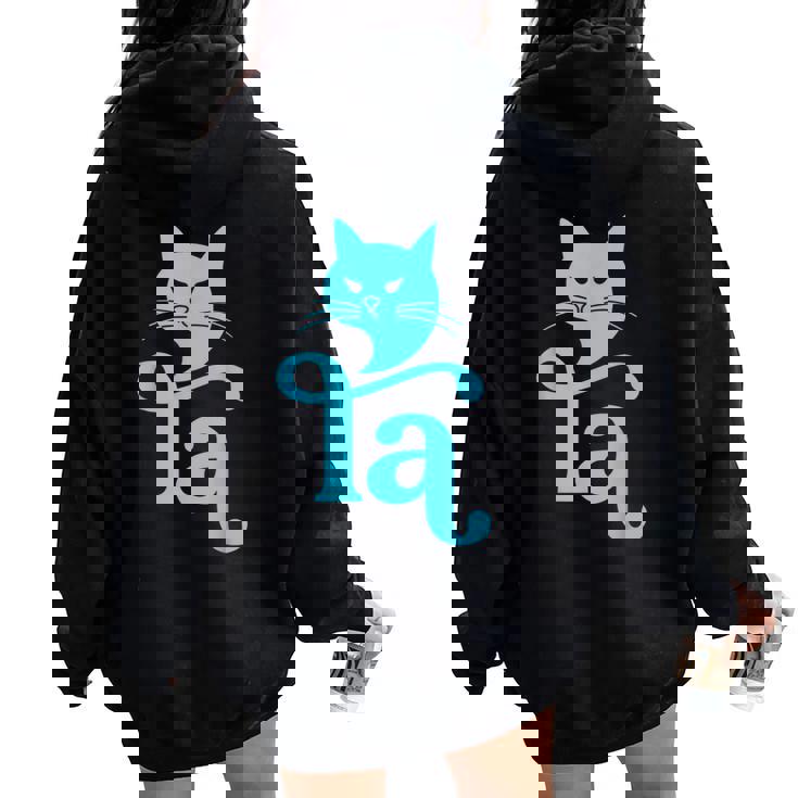 Madam President Comma La Cat Lady Kamala Cat Ladies Women Oversized Hoodie Back Print