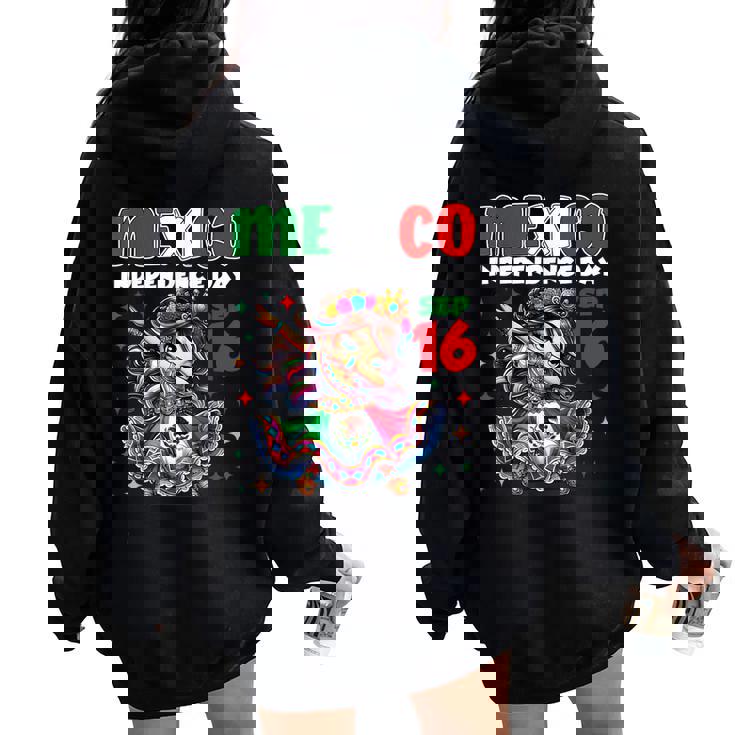 Mexico Independence Day September 16 Celebration Girls Women Oversized Hoodie Back Print