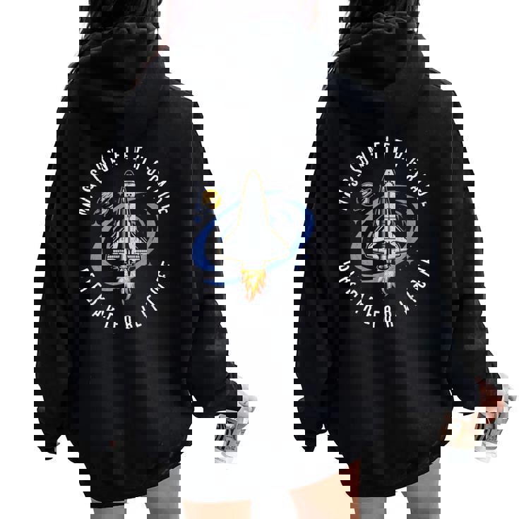 Mission Fifth Grade Space Rocket Back To School Vi Women Oversized Hoodie Back Print