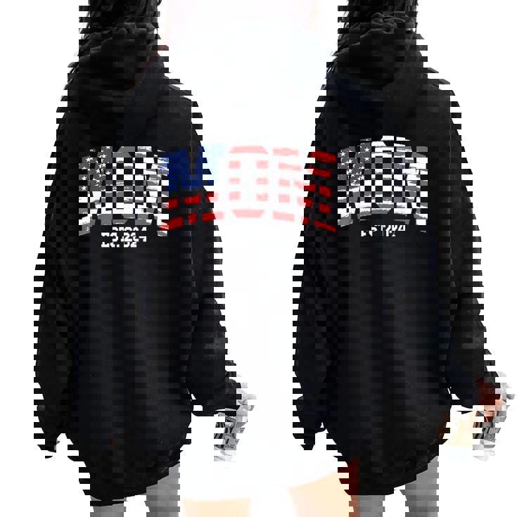 Mom Dad Us Flag 4Th Of July Wedding Couples Matching Women Oversized Hoodie Back Print Mom Dad Us Flag 4Th Of July Wedding Couples Matching Women Oversized Hoodie Back Print