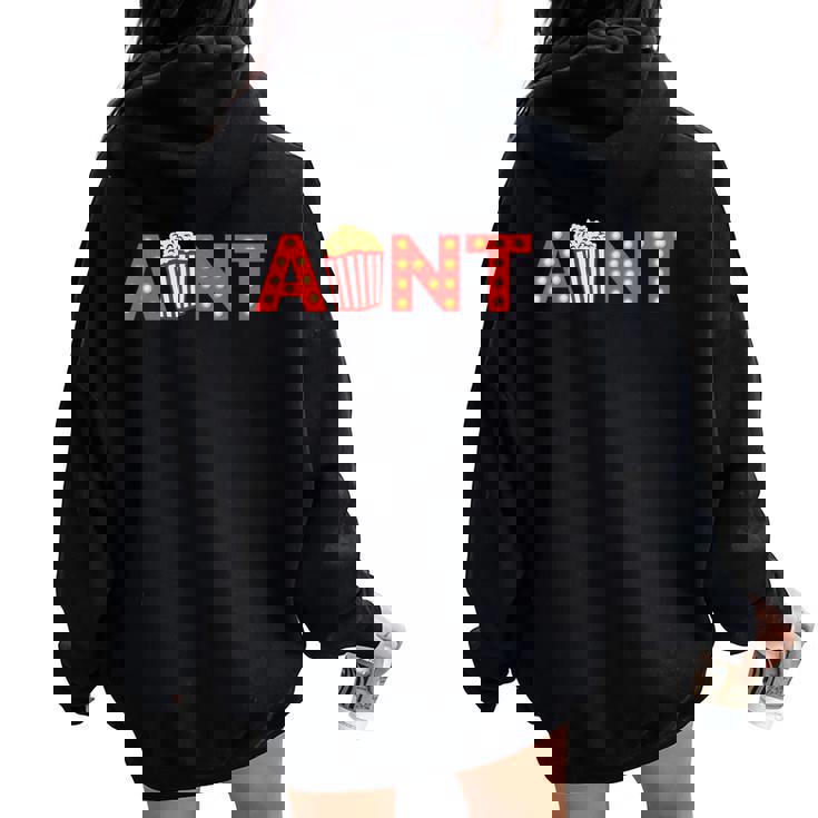 Movie Night Party Aunt Movie Theme Birthday Party Matching Women Oversized Hoodie Back Print