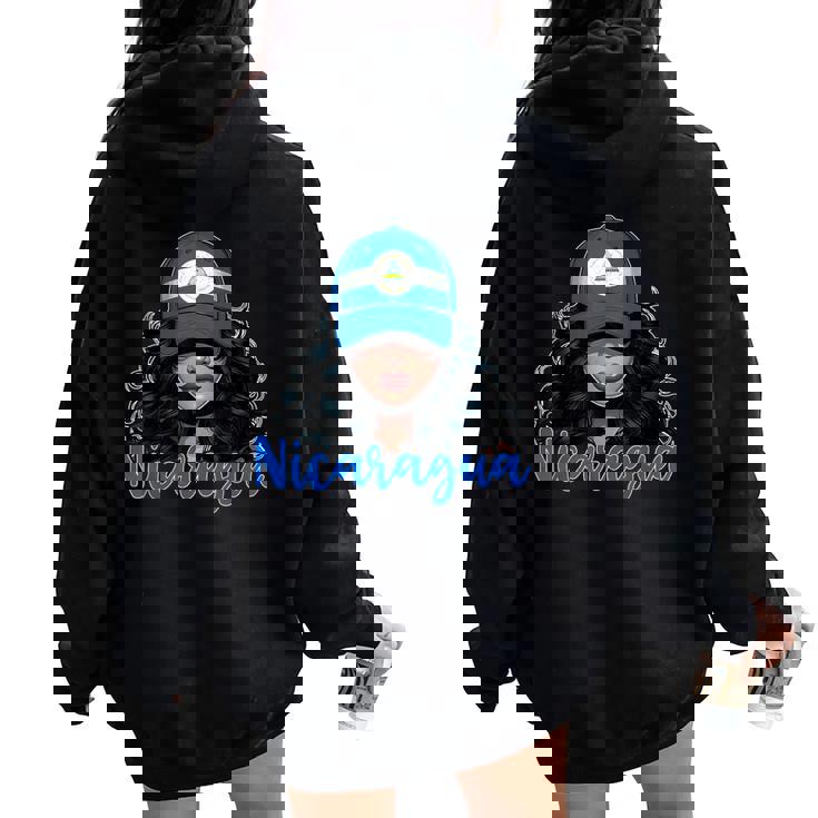 Niña Nicaragüense Bandera Nicaragua Orgullosa Nicaragüense Es Women Oversized Hoodie Back Print