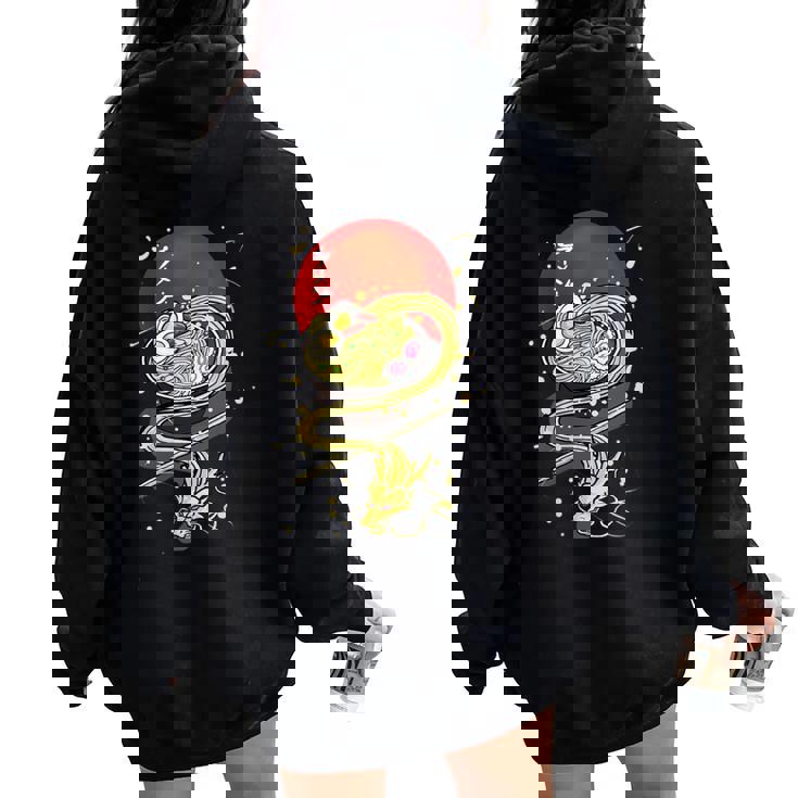 Nouilles Ramen Dragon Ramen Japonais Cadeau Sweat à capuche oversize pour femme avec imprimé dans le dos