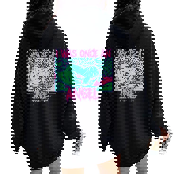 I Was Once An Angel Fallen Angel Renacentista Pintura Women Oversized Hoodie Back Print