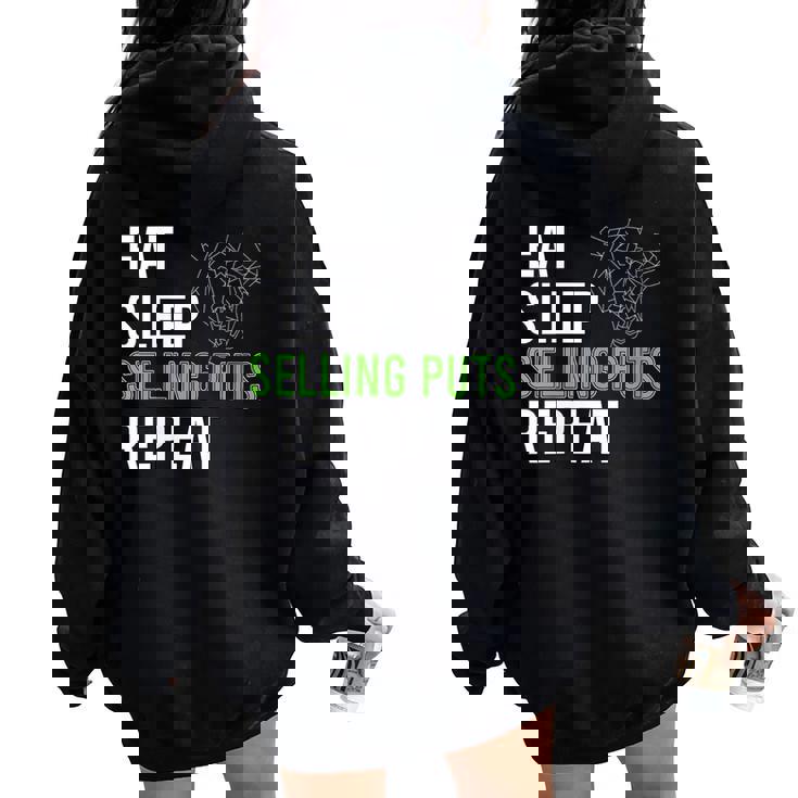 Opciones Tradingender Puertos Cubiertos Para Opciones Trader Cuello Women Oversized Hoodie Back Print